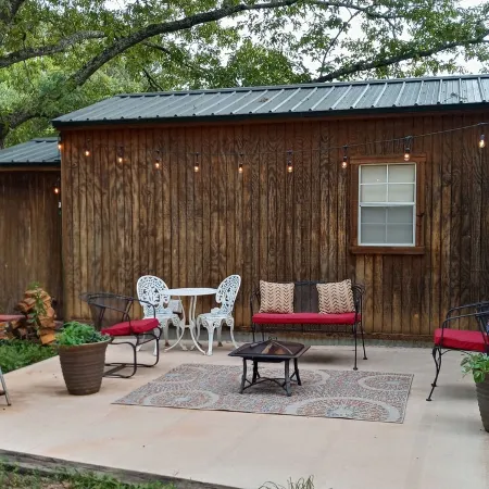 Tiny home cabin by the pond