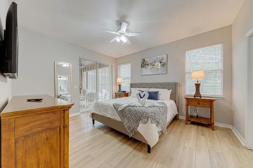 Modern clean home with private pool covered patio, game room and close to Disney