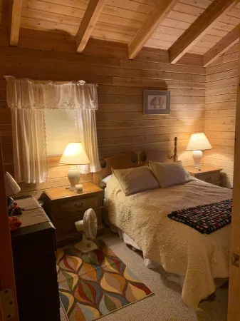 Island log home in Maine with ocean views