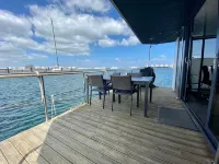 Vacation home houseboat Captains Boat directly on the Baltic Sea