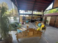 Spacious Palapa half a block of waterfront.