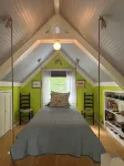 The Blue Cottage located in the woods on Lookout Mountain in Rising Fawn GA
