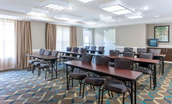 a conference room with several rows of chairs arranged in a semicircle , and a projector mounted on the wall at Residence Inn Largo Medical Center Drive