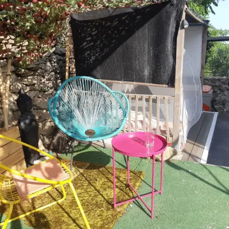 Top of villa, terraces, swimming pool at Mont St Clair, pétanque court with sea view