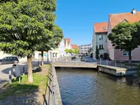 House in Memmingen Altstadt in the Allgäu, terrace, garden, train station, airport