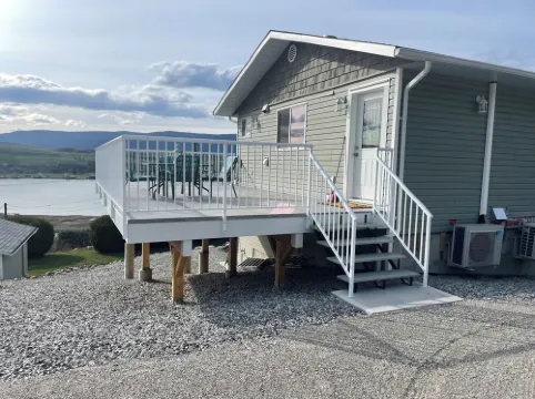 Relax on the deck and enjoy the beautiful lake views, in the North Okanagan