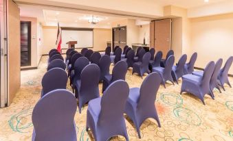 a large conference room with rows of chairs arranged in a semicircle , ready for a meeting at AC Hotel San Jose Escazu