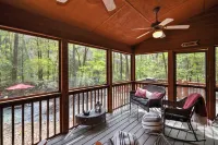 Creekside, , Hot Tub, Fire pit, Screened Porch, 10 min to EllijayOK AFTER STORM