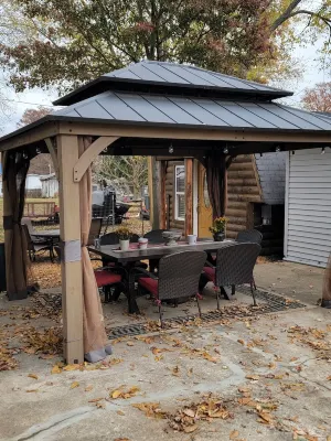 Tiny house on the lake With a seventy five inch t v free internet  walk shower