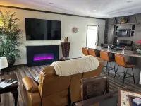 Cozy rustic cabin field views jetted tub romantic luxury rainfall shower