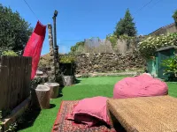 1 bedroom wooden caravan with pool and barbecue. sleeps up to 3 people