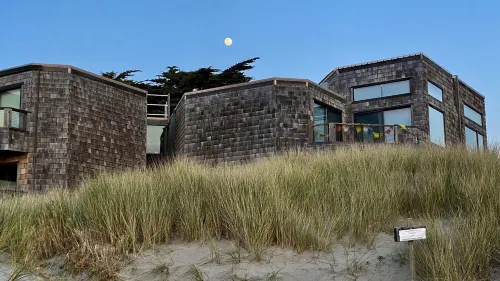 Beach front steps to the sand located between Monterey and Santa Cruz