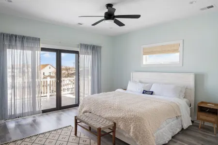 2 Master Bedrooms, Outdoor shower, Parking for 3 Cars, 2 blocks to beach.