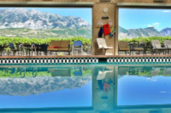 Huge Heated Indoor/Outdoor Pool and Spa Amenities - Stunning Mountain Retreat