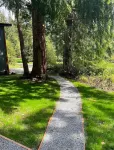 Cabins on Cortes Island, pet friendly, private near lake on large property.