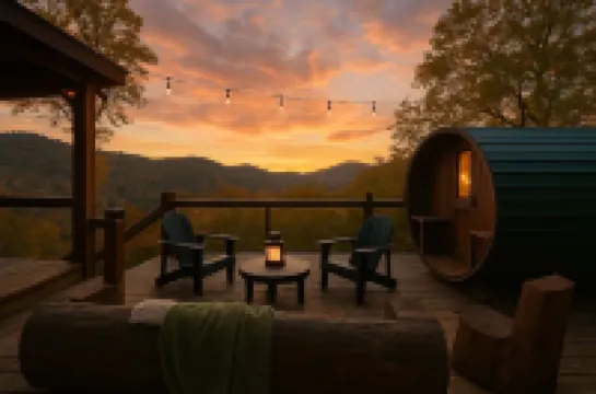 Secluded Heavens Peak, Enjoy in a Pvte Hot Tub + Sauna ,Breathtaking NC Views.
