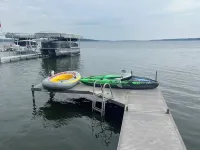 Classic Green Lake cottage, lakefront, screened boathouse deck, dock, swimming Hotels in Green Lake County