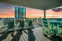 April-May Sale-1 blk 2 beach-sunset deck-Dogs OK-partial gulf views-2 masters