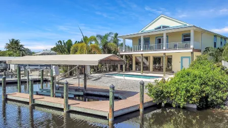 3 bed, 3 bath home, heated/cooled pool on quiet canal. Quick boat access to gulf