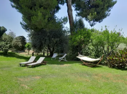 Old barn surrounded by greenery a few meters from the sea in le ripe estate