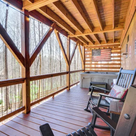 Hot Tub + Fire Pit: Dog-Friendly Cabin in Murphy!