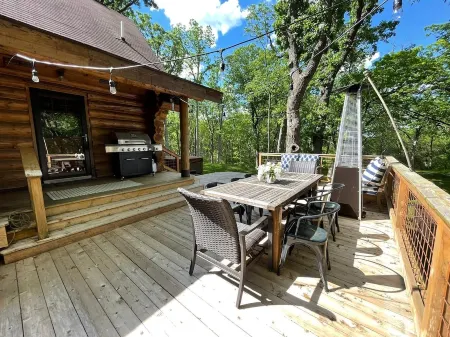 Beautiful Log Cabin Retreat on 6 Acres of Forest Only 10 Minutes to Lake Geneva.