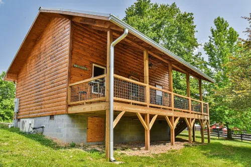 Newly built cabin on horse farm.