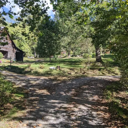 Creek-side cottage in secluded mountain setting, centrally located, easy access.