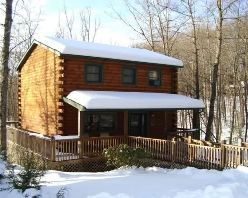 The Cardinal log cabin. Wrap around deck, firepit. Next to Pipestem resort park. Hotels in Bluestone River