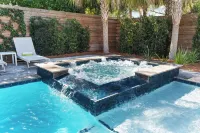 The Palm - East Beach Private Retreat - Saltwater Pool, Hot Tub, Beach Access!