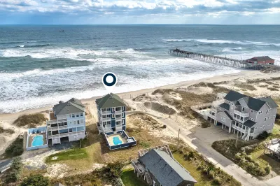 Oceanfront home with private hot tub & pool, ocean view, central AC, & W/D Hotels near Outer Banks