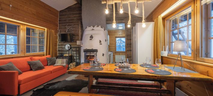 Kuukkeli Log Houses Aurora- Secret Cabin Hotele w: Inari