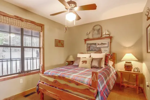 Deck & Fire Pit: Waterfront Cabin in Greers Ferry! - 3-Star