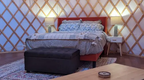 Private Yurt with AC & Heating.