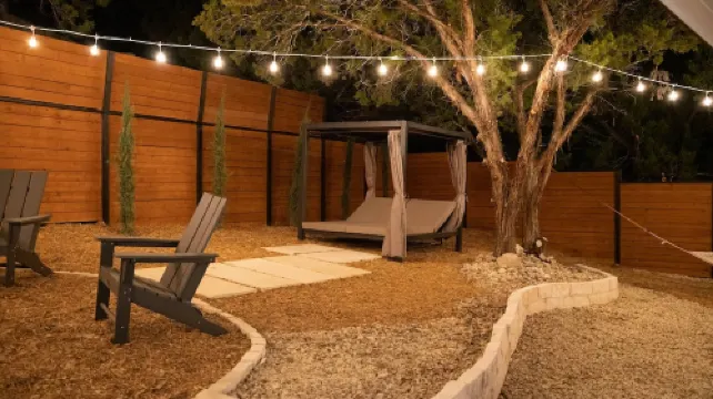 Sanctuary On Lake Travis with private pool and outdoor jetted tub with golf cart