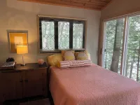 Lake Pokegama recreational cabin with private sandy beach and diving platform.