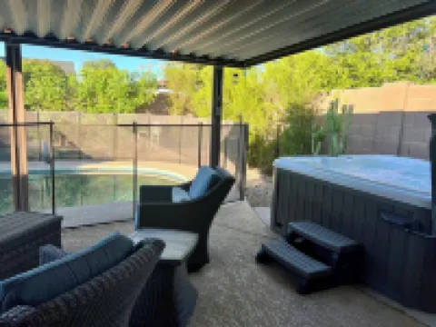 Private retreat with gym, hot tub, pool & playroom