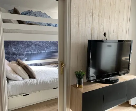 Apart from Mongie. Fully renovated. foot of the slopes 1 bedroom. Heated swimming pool.