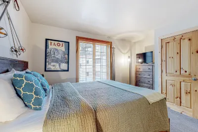 Ski-in/out condo with mountain views, central location, & fireplace