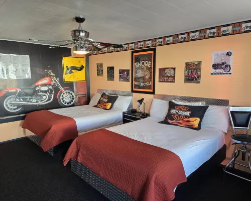 Galaxy of Harley Bikers Between Bryce and Zion Hotels in Hatch