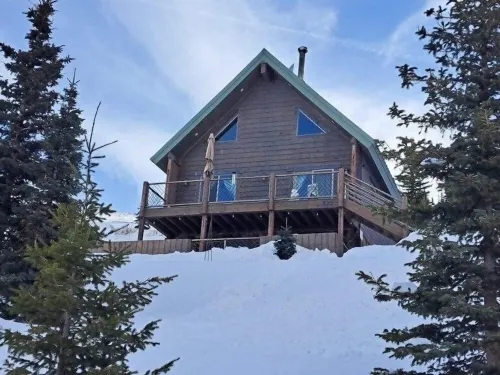 Beautiful cabin with amazing views.  By hiking, biking, skiing and trail riding