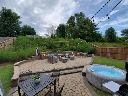 Large luxe home with gorgeous outdoor spaces and hot tub