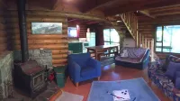 Adorable warm log cabin on a private section ideal for a couple or small family