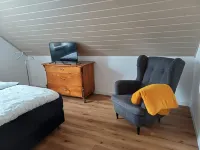 Quietly situated vacation home with a fantastic view. Bathing lake 5 min away.