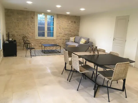 Large apartment in villa with garden and pool