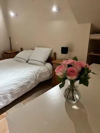 Gîte for 2 people with swimming pool -View of the Orb valley