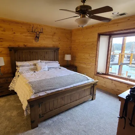 Bass Lakefront Luxury w/ Private Dock and Game/Bar Room