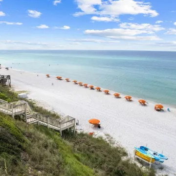 Ground floor gulf front beach Blue Tide condo between Alys beach & The Hub.