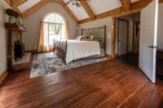 Vintage charm meets modern comfort in this historic 1850s cabin at Lake Hartwell