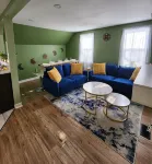 This is a private second-floor suite with its own entrance.